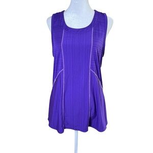 ATHLETA Women’s Run On Purple Tank Top Sleeveless Activewear Gym Reflective Sz L